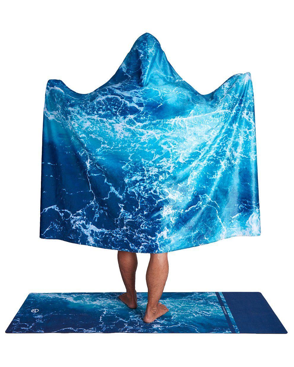 Blue Ocean Large Hooded Sherpa Blanket – Pi Movement